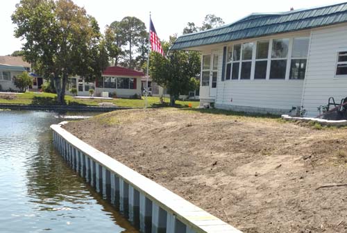 Retaining Walls Around a Pond
