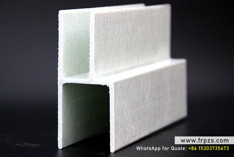 White Fiberglass (FRP) special shape U-channel profile