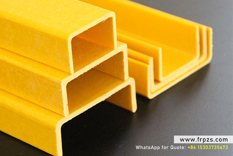 Yellow Fiberglass (FRP) U-channel and C-channel Structural Profiles